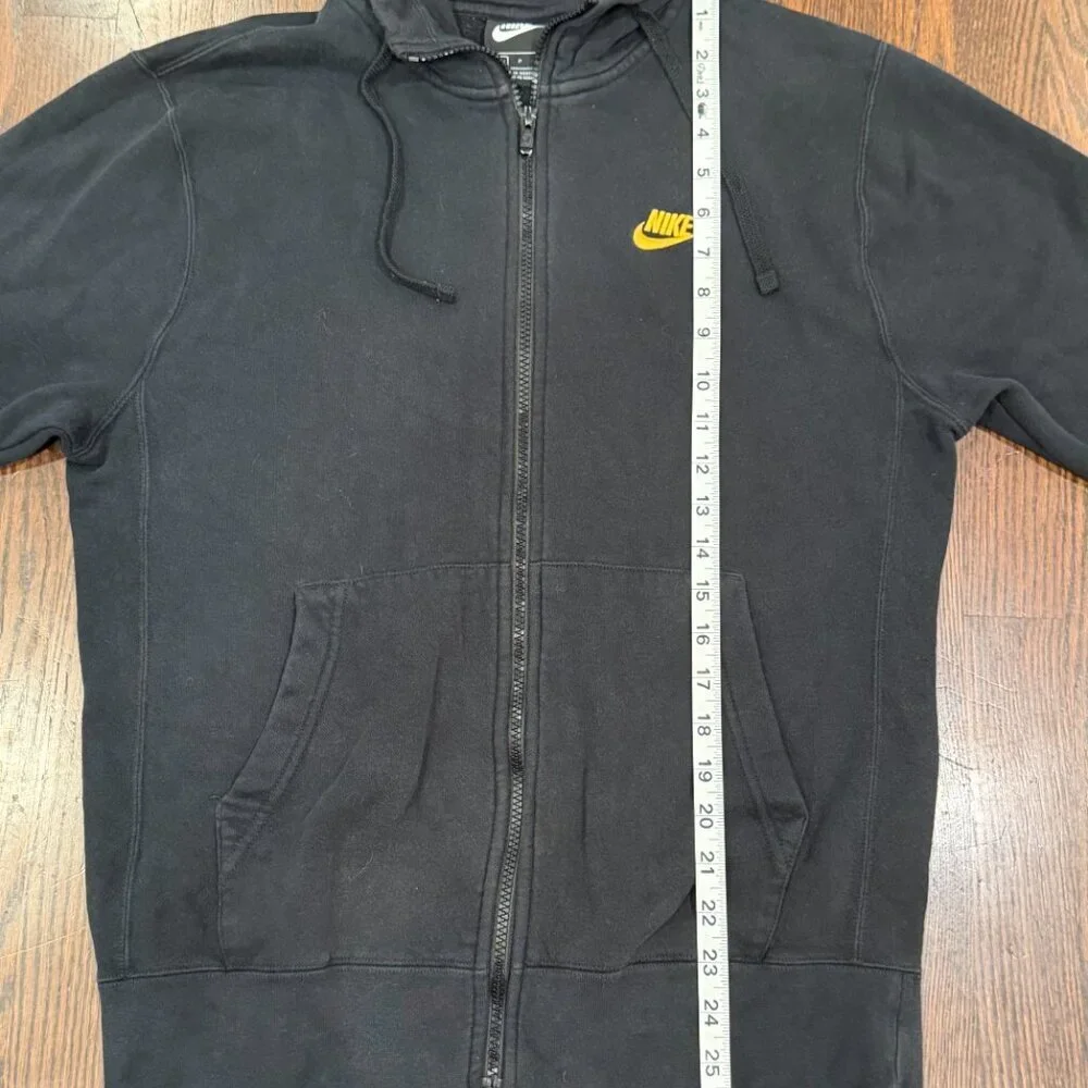 Nike Women’s Full Zip Hoodie Black Gold Embroidered Swoosh Size S
